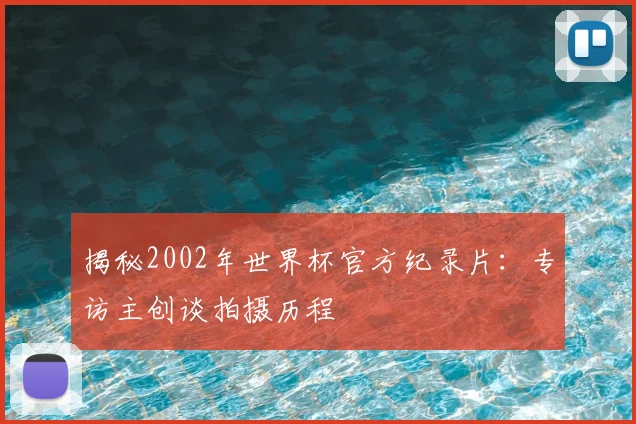 揭秘2002年世界杯官方纪录片:专访主创谈拍摄历程